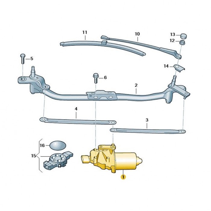 Seat Toledo 2013-2019 5JB955113 Ön Cam Silecek Motoru
